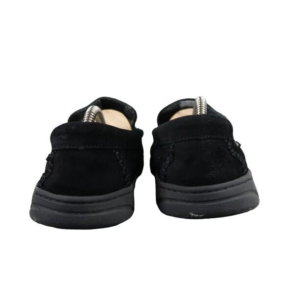 Clarks Shoes Mens 9 Slippers Suede Moccasin Slip On Indoor Outdoor Comfort Black - Picture 5 of 12